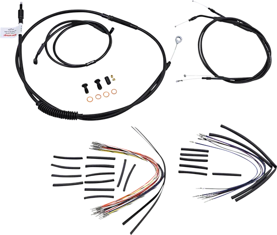 Burly 12in Black Vinyl Ape Hanger Control Kit wo ABS