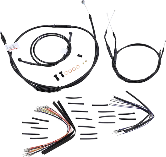 Burly 16in Black Vinyl Ape Hanger Control Kit wo ABS