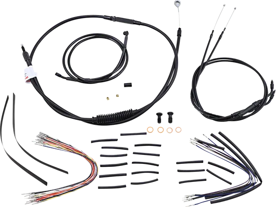 Burly 12in Black Vinyl Ape Hanger Control Kit