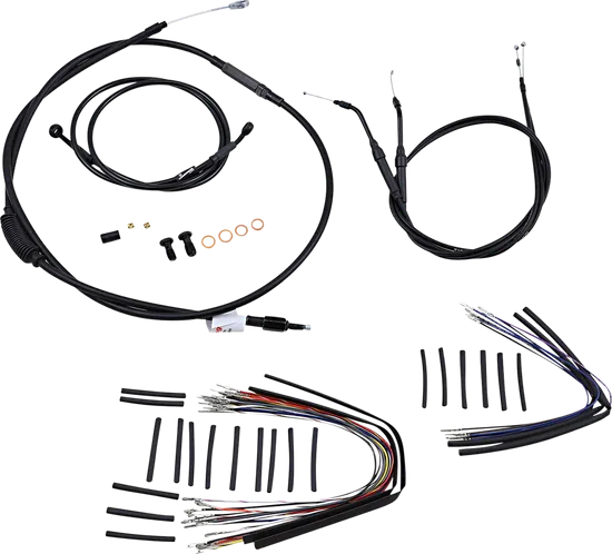 Burly 12in Black Vinyl Ape Hanger Control Kit