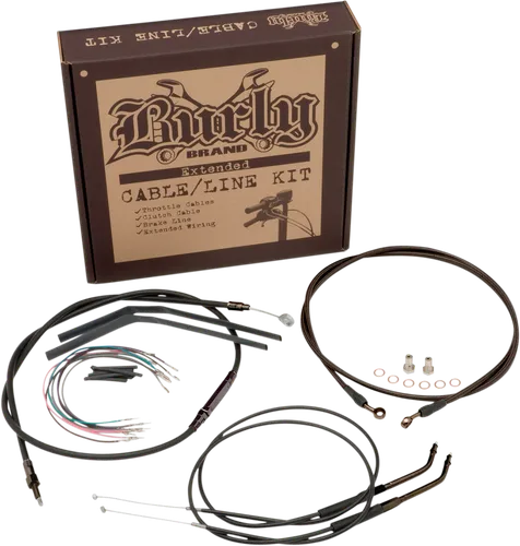 Burly 12in Black Vinyl Ape Hanger Control Kit