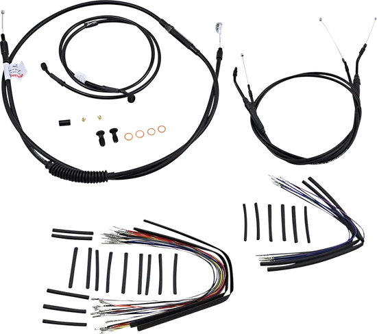 Burly 14in Black Vinyl Ape Hanger Control Kit