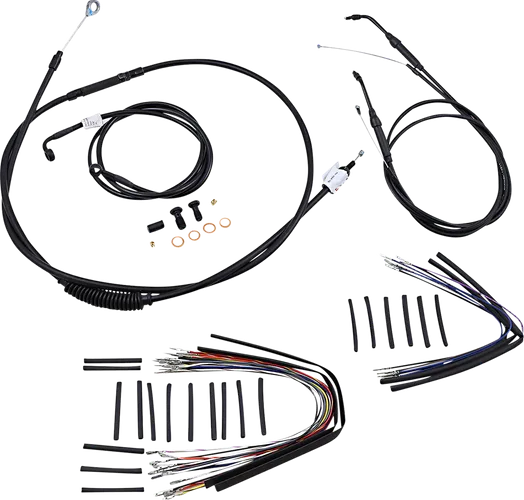 Burly 16in Black Vinyl Ape Hanger Control Kit