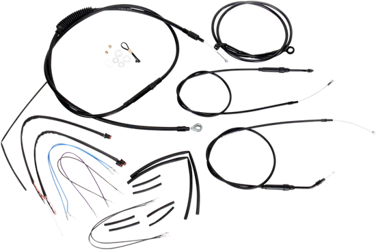 Burly 12in Black Vinyl Ape Hanger Control Kit