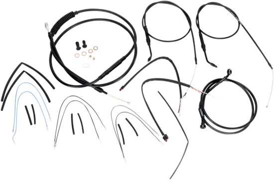 Burly 16in Black Vinyl Ape Hanger Control Kit