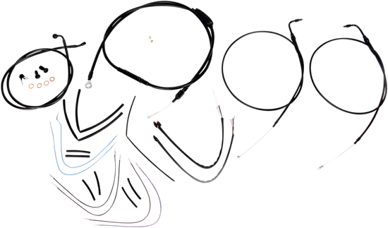 Burly 16in Black Vinyl Ape Hanger Control Kit wo ABS