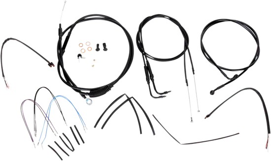 Burly 18in Black Vinyl Ape Hanger Control Kit wo ABS