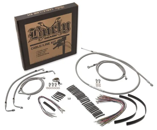 Burly 14in SS Gorilla Handlebar Controls Kit wo Cruise