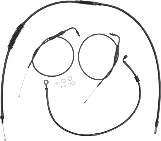 Burly Black Clubman Bar Controls Kit wo ABS