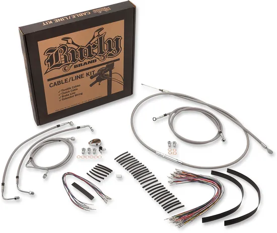 Burly 13in SS Bagger Handlebar Controls Kit w ABS