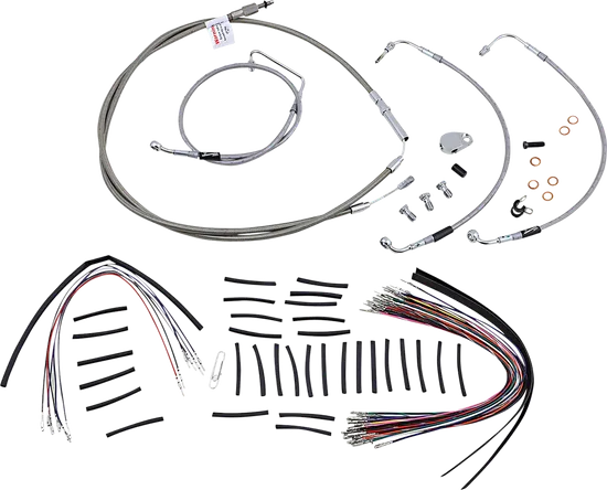 Burly 15in SS Bagger Handlebar Controls Kit wo ABS