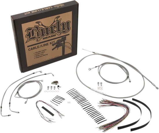 Burly 15in SS Bagger Handlebar Controls Kit wo ABS