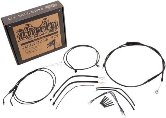 Burly 16in Black Vinyl Ape Hanger Control Kit wo ABS