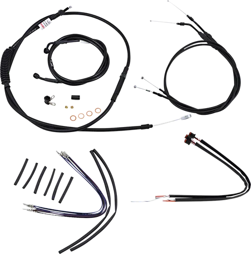 Burly 16in Black Vinyl Ape Hanger Control Kit wo ABS