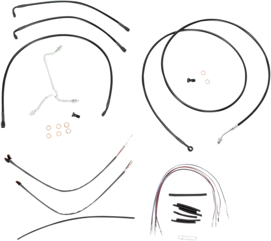 Burly 15in Black Vinyl Bagger Control Kit wo ABS