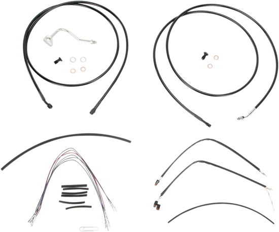 Burly 15in Black Vinyl Bagger Control Kit w ABS