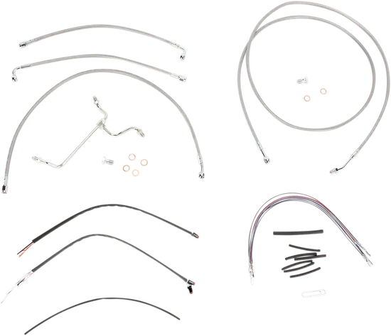 Burly 15in SS Bagger Handlebar Controls Kit wo ABS