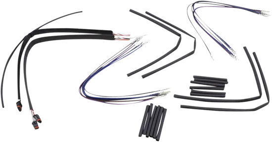 Burly 14in Black Vinyl Ape Hanger Control Kit w ABS