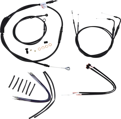 Burly 14in Black Vinyl Ape Hanger Control Kit w ABS