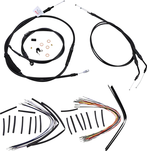 Burly 14in Black Jail Bar Controls Kit