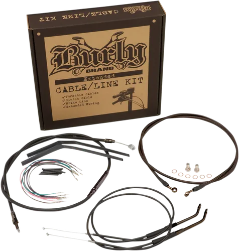 Burly 10in Black Jail Bar Controls Kit wo ABS