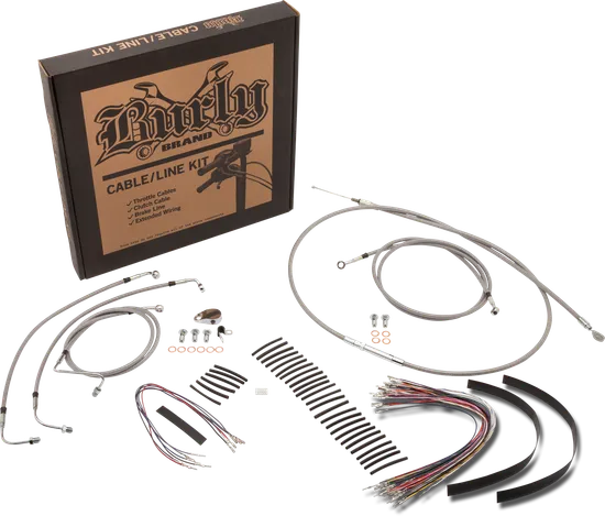 Burly 18in SS Gorilla Handlebar Controls Kit wo ABS