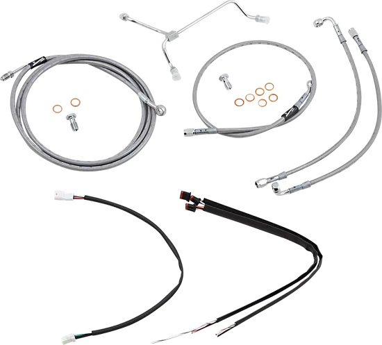 Burly 14in SS Gorilla Handlebar Controls Kit wo ABS