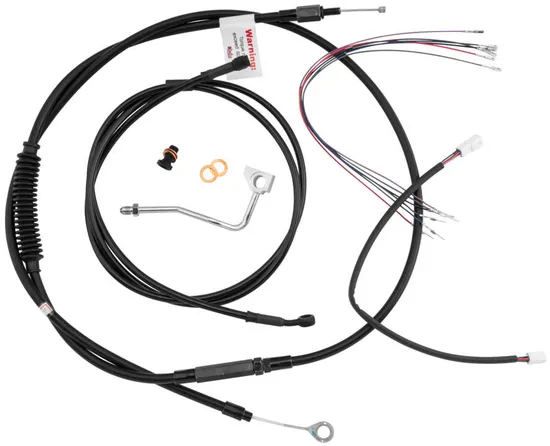 Burly 14in Black Vinyl Ape Hanger Control Kit w ABS