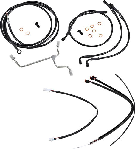 Burly 14in Black Vinyl Ape Hanger Control Kit wo ABS