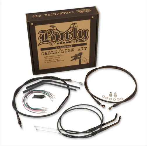 Burly 12in Black Handlebar Controls Kit