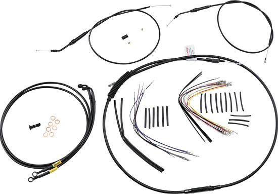 Burly 14in Black Jail Bar Controls Kit