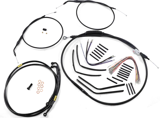 Burly 12in Black Jail Bar Controls Kit wo ABS