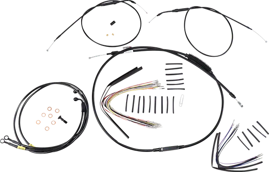 Burly 14in Black Jail Bar Controls Kit
