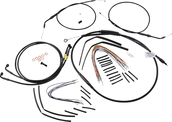 Burly 12in Black Vinyl Ape Hanger Control Kit