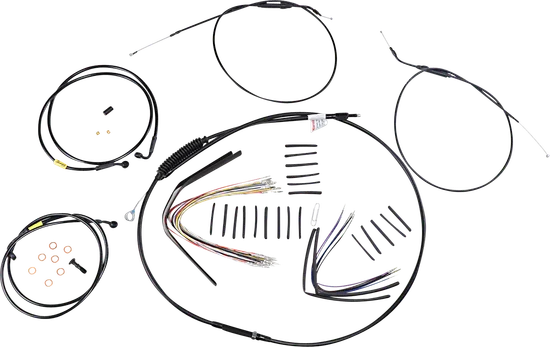 Burly 16in Black Vinyl Ape Hanger Control Kit