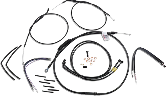 Burly 14in Black Jail Bar Controls Kit wo ABS