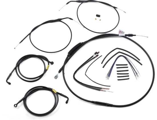 Burly 14in Black Vinyl Ape Hanger Control Kit wo ABS