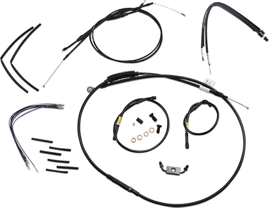 Burly 14in Black Jail Bar Controls Kit w ABS