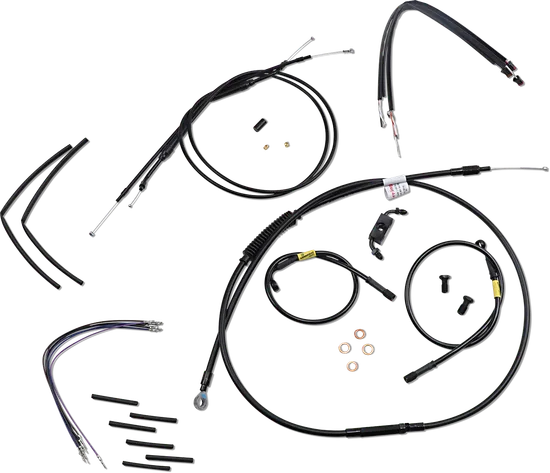 Burly 14in Black Jail Bar Controls Kit w ABS