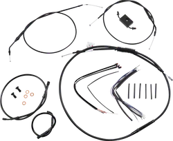 Burly 16in Extended Black Vinyl Ape Hanger Control Kit w ABS