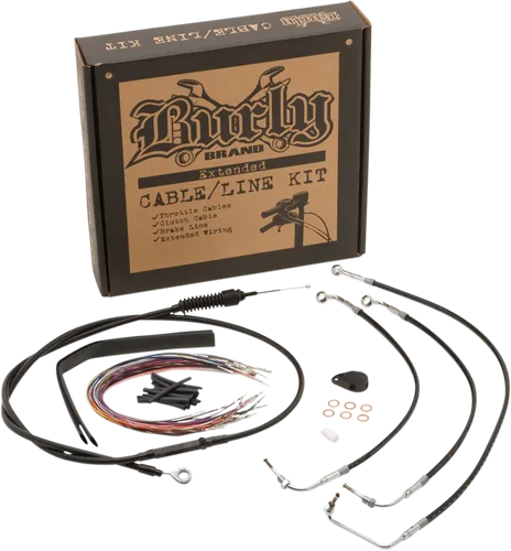 Burly 15in Black Vinyl Bagger Control Kit wo ABS