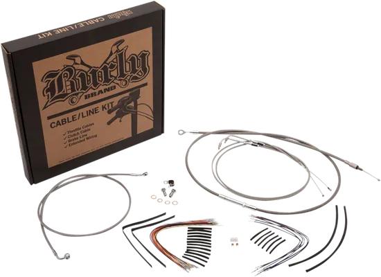 Burly 13in SS Bagger Handlebar Controls Kit wo ABS
