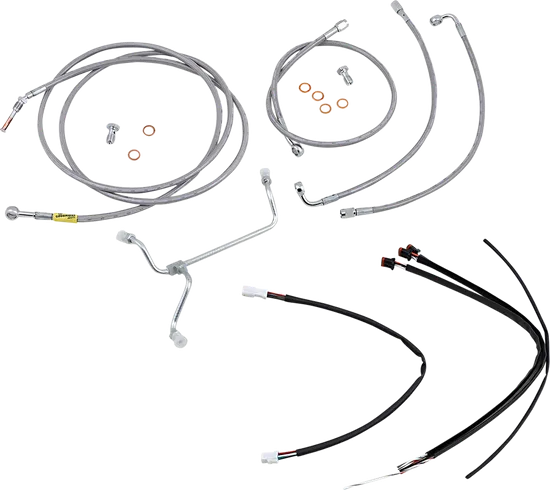 Burly 15in SS Bagger Handlebar Controls Kit wo ABS