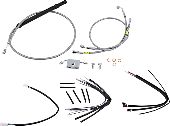 Burly 14in Stainless Steel Gorilla Bar Controls Kit w ABS