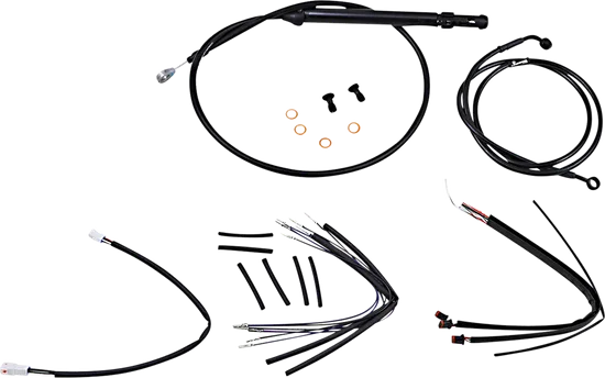 Burly 14in Black Gorilla Bar Controls Kit wo ABS