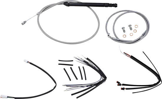 Burly 14in Stainless Steel Gorilla Bar Controls Kit wo ABS