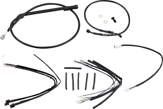 Burly 12in Black Jail Bar Controls Kit w ABS