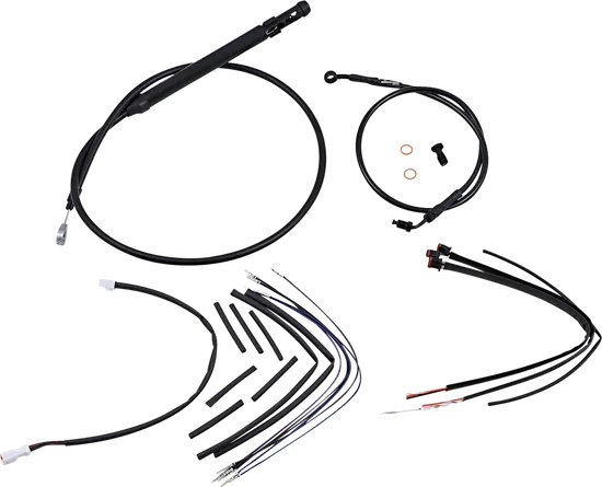 Burly 16in Black Vinyl Ape Hanger Control Kit w ABS