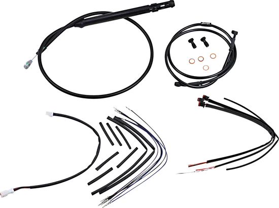 Burly 12in Black Vinyl Ape Hanger Control Kit wo ABS