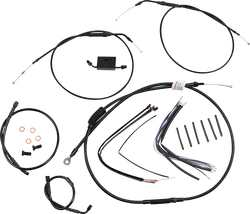 Burly 14in Extended Black Vinyl T Bar Control Kit w ABS